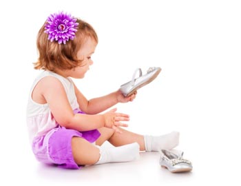 The,Little,Girl,With,Shoes,,Isolated,On,White
